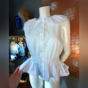 Zara Nwot 100% Cotton White Ruffled Women's Top